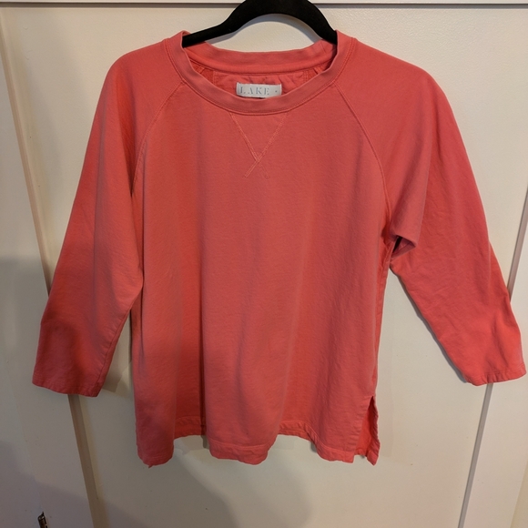 LAKE Pink Pajama Sweater Top with 3/4 Sleeves - Picture 3 of 13